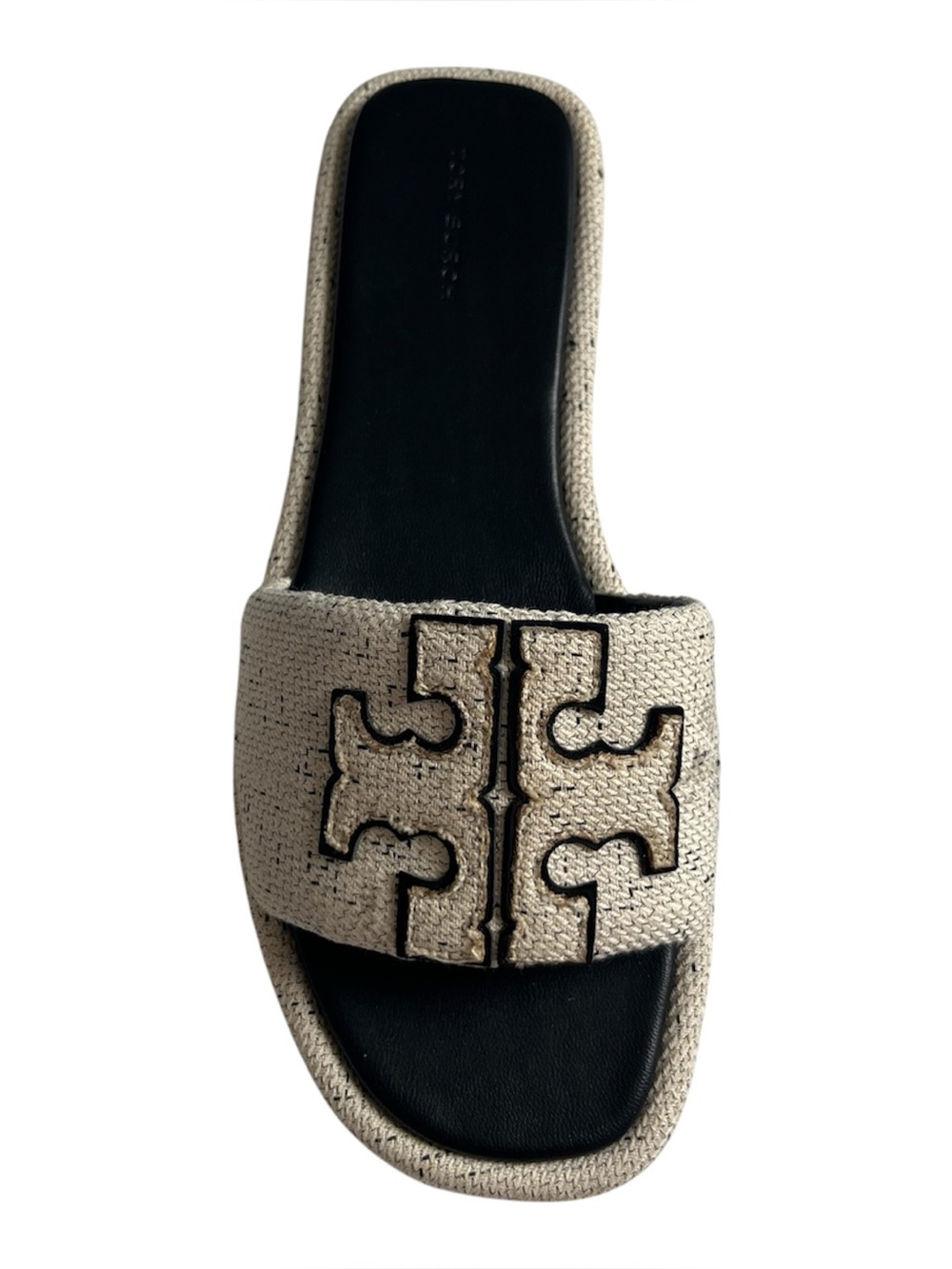 Tory Burch RIGHT sandal Natural cream Logo Slide amputee